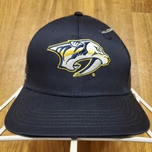 Nashville‎ Predators Hat Adult Snapback Mesh Saber Tooth Patch Logo Hockey New